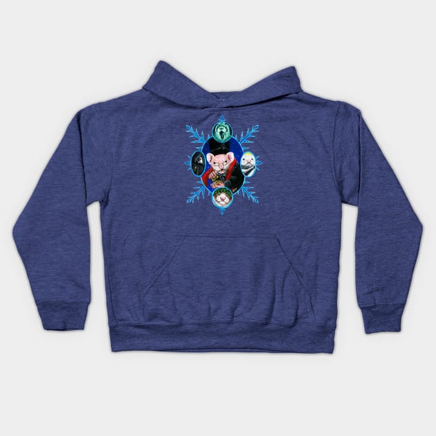 A Ferret Christmas Carol Kids Hoodie by SierraTiegsArt